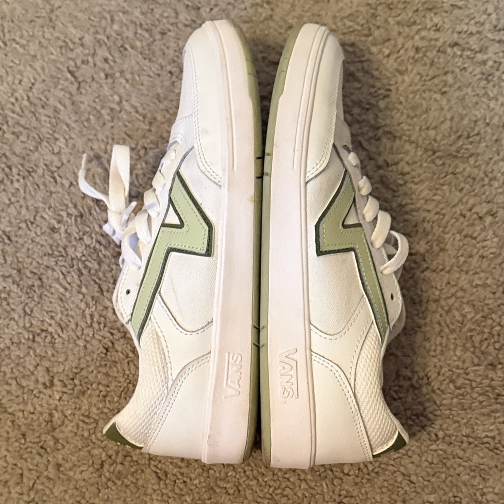 Vans Unisex Lowland White and Green Sneakers - Picture 6 of 7